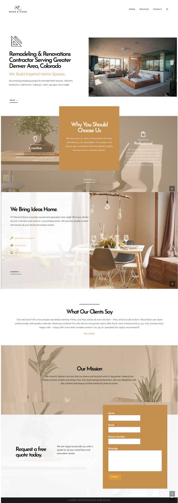 VP Wood and Stone Website Design